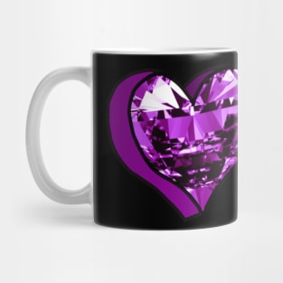 Purple Diamond Love Heart Mug